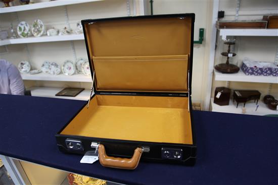 An Hermes of Paris tan leather and carbon fibre briefcase, 16.75in.